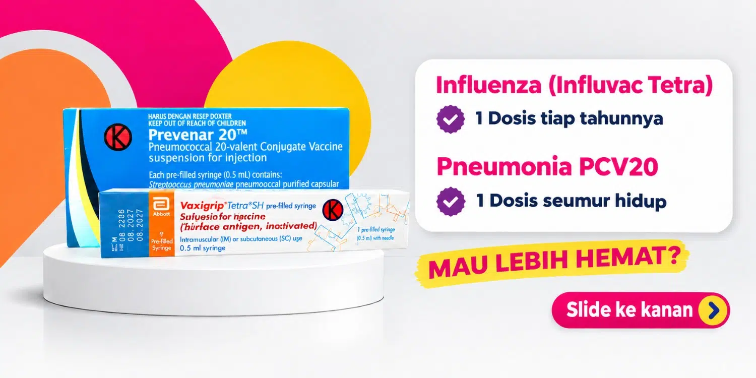 Paket Vaksinasi Influenza 4 Strain (Influvac Tetra) + Pneumonia PCV20